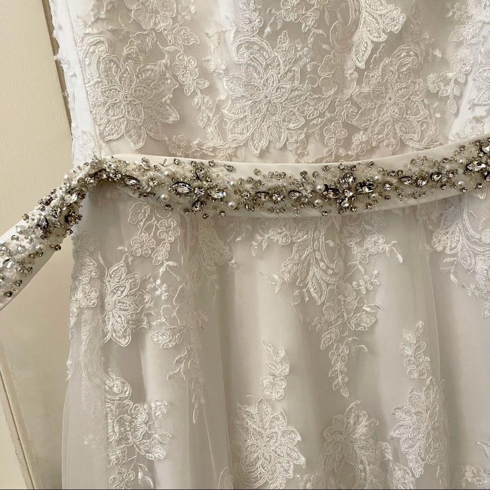 Mori Lee Wedding Dress 5370 Lace Embroidered Sash - Picture 11 of 12
